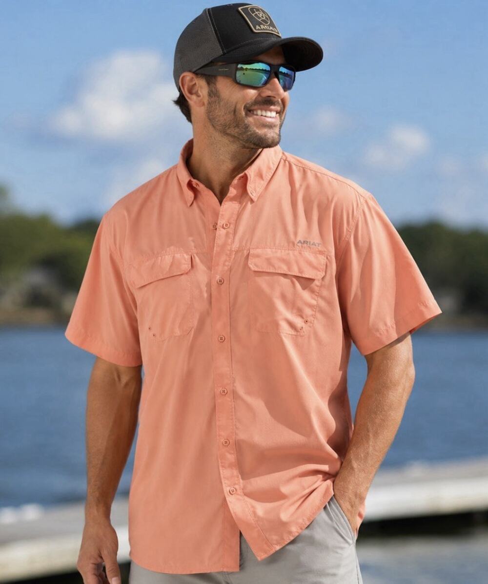 Ariat VentTEK Outbound Shirt Mens XL Peach AriatTEK Fishing Vented UPF